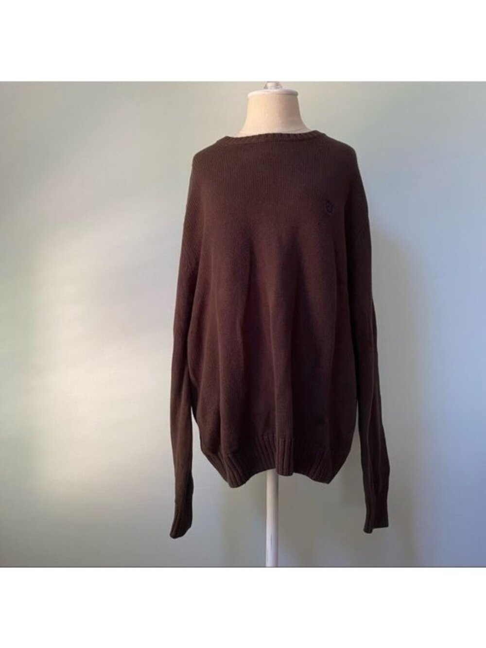Chaps Crewneck Brown Knit Sweater